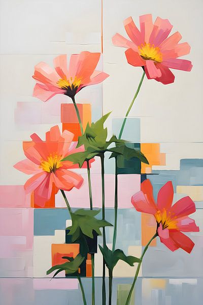 Bunte Pixel-Blumen von But First Framing