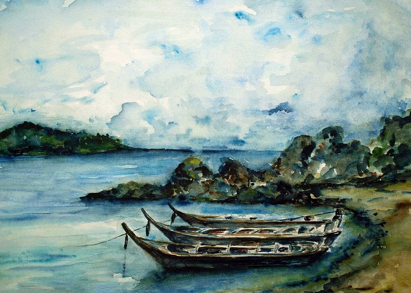 Bateaux de pêche en Thaïlande. par Ineke de Rijk