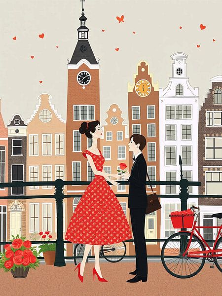 Ehepaar in Amsterdam Illustration von haroulita