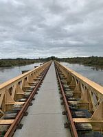 Railroad bridge for walkers.