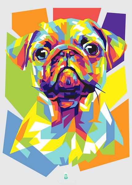 Pug WPAP Art by Dayat Banggai