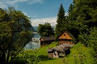 Boothuis aan de kant van de Hallstadtersee