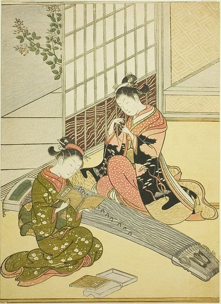 Suzuki Harunobu - Descending Geese of the Koto Bridges (Kotoji no... von Peter Balan