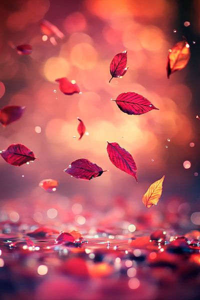 Feuilles d'automne en vol par Poster Art Shop