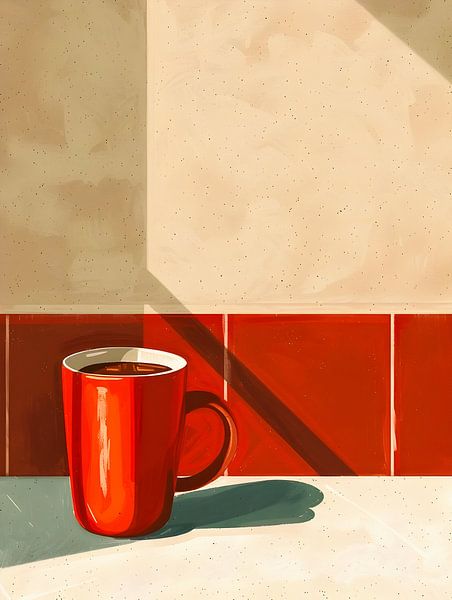 Illustration d'un café dans la lumière du matin par But First Framing