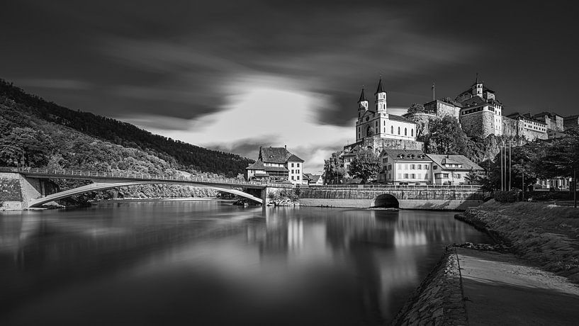 Aarburg Castle in black and white by Henk Meijer Photography