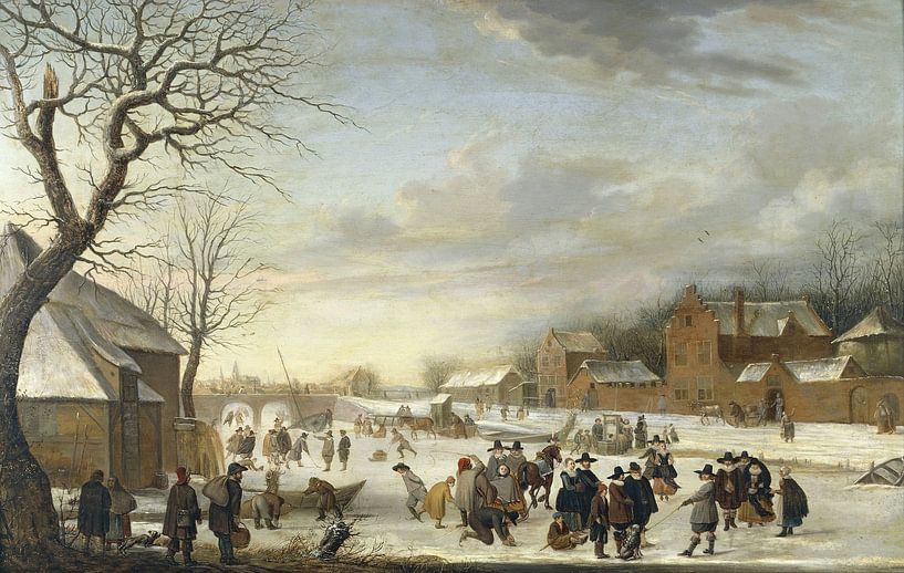 Winter Landscape with Skaters, Hendrick Avercamp by Masterful Masters