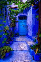 Schöne blaue Stadt in Marokko