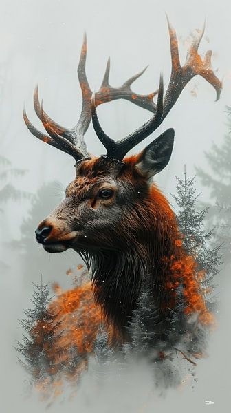 Mehrfachbelastung zwischen Tier und Natur von Gelissen Artworks