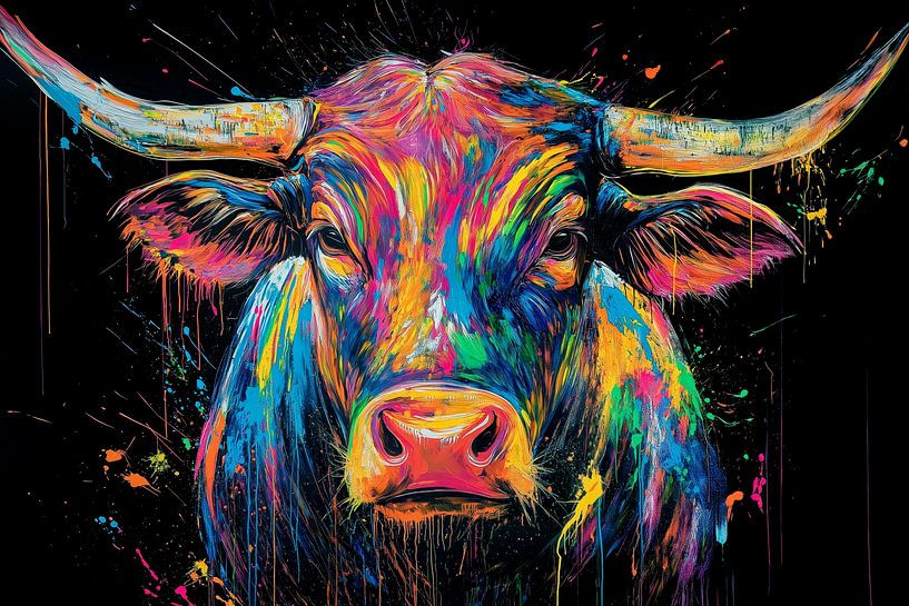 Colourful bull by ARTemberaubend