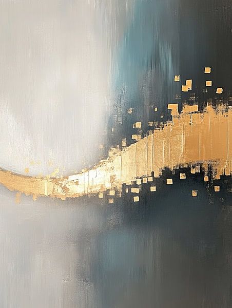 Abstraktes Blau | Echos von Blau und Bronze von Zen und Mehr