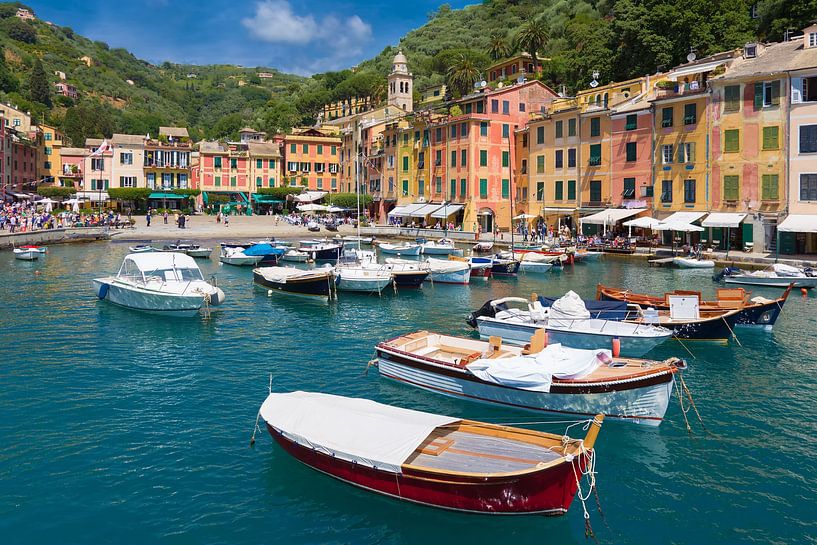 Boats in the harbour of picturesque Portofino by Rob Kints