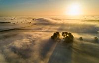 Huisje drijft op de mist