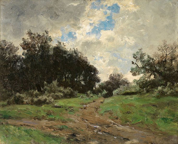 Carlos de Haes--The road to the farmlands, the ancient landscape by finemasterpiece