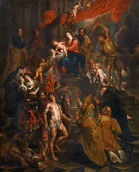 Madonna worshipped by the saints, 1600s by Atelier Liesjes