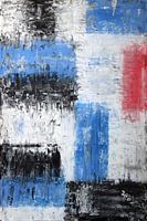 Les carrés V en noir, blanc, rouge et bleu