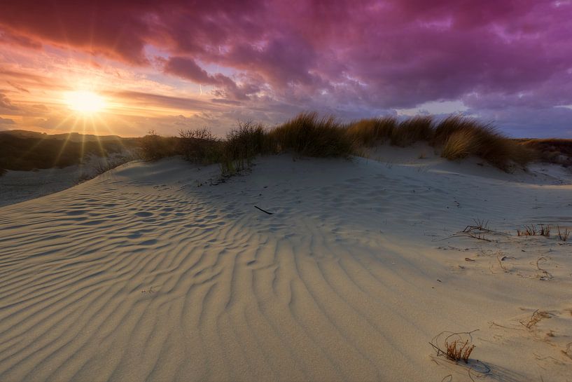 Coucher de soleil dans les dunes du Westduinpark près de Kijkduin par Rob Kints