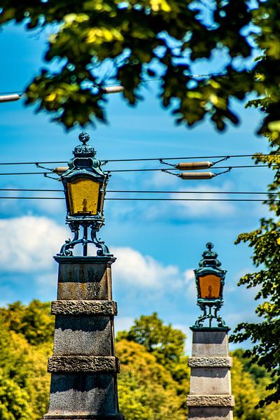 Bayern : Laternen am Nymphenburger Kanal von Photoart-Naegele