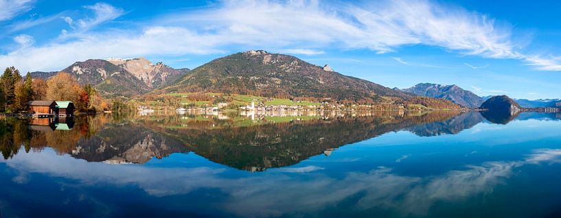 Autumn panorama on Lake Wolfgangsee by Christa Kramer