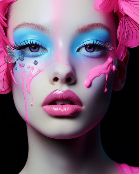 Neon vibes, kleurrijk portret van Carla Van Iersel