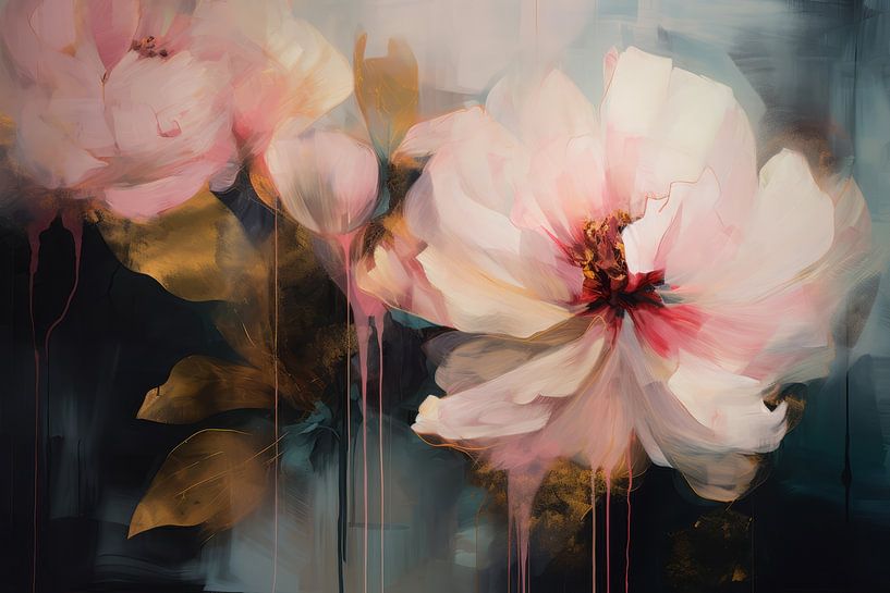 Abstrakte Pfingstrosen in Rosa von Studio Allee