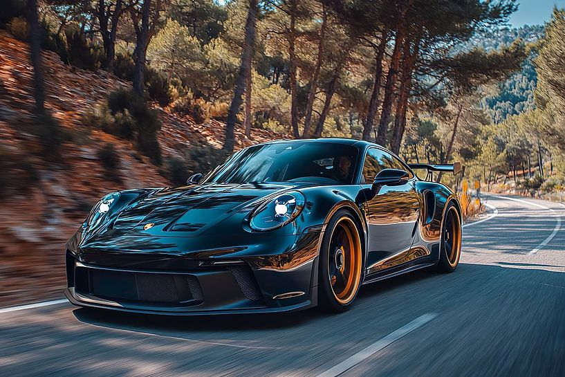 A black Porsche 911 GT3 by PixelPrestige