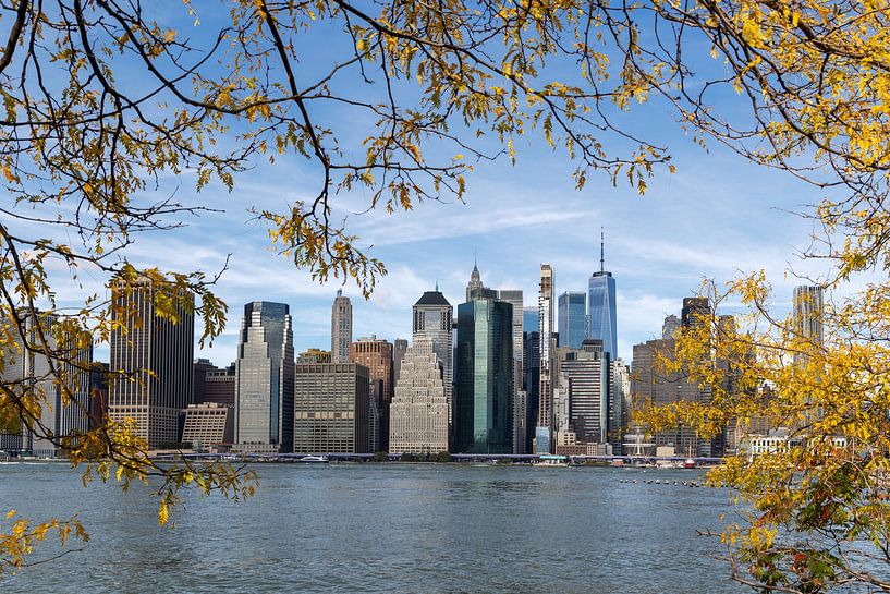 Skyline Manhattan mit Rahmen von Frank van Es