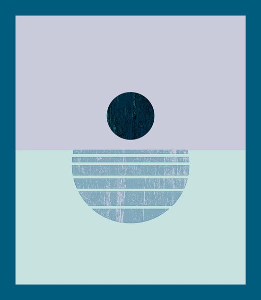 Coucher de soleil rétro dans des couleurs tendance vintage par Mad Dog Art