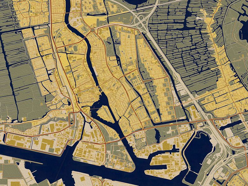 Karte von Zaandam im Stil von Gustav Klimt von Maporia