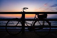 Zonsondergang met fiets.