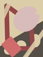 Abstraction de couleurs chaudes de terre dans le style mid century - Art Japandi intemporel élégant - Harmonie de la simplicité