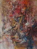 Peinture de la danse traditionnelle Jaipong d'Indonésie