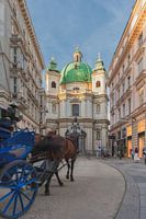 La ville en pleurs avec le cheval et la charrette