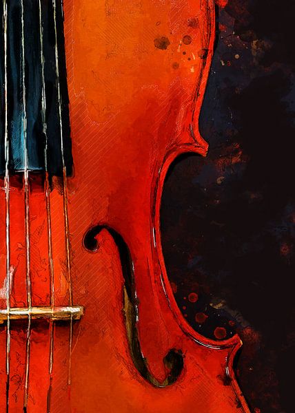 Aquarelle pour violon #violin par JBJart Justyna Jaszke