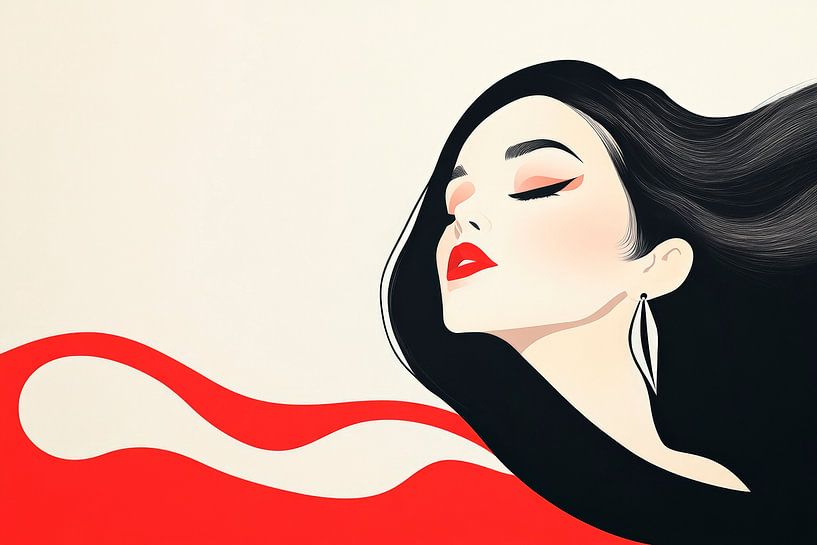 Eleganz in Rot und Schwarz eingefangen von Poster Art Shop