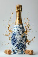 MOËT Champagner in Delfter Blau - Goldglanz
