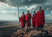 Masai portrait in African landscape