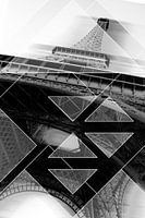 Der Eiffelturm in Paris als Digital Arts - monochrome