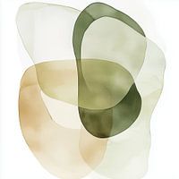 Formes abstraites vert olive couleurs douces