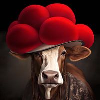 Vache de la Forêt-Noire avec chapeau à bollen