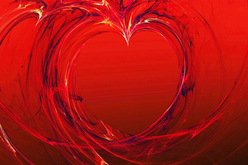 Forme de cœur rouge sur un fond rouge par Eye on You