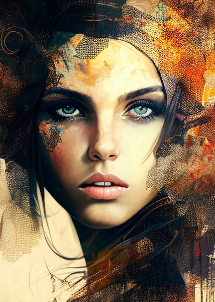 Modernes Porträt im Jugendstil von Carla Van Iersel