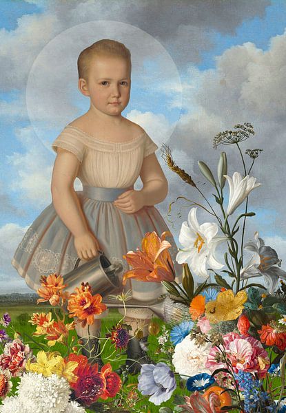 Child in the Garden - an Art Remix par Marja van den Hurk