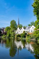 Ansicht von Alt-Cralingen mit Kirche und Teich