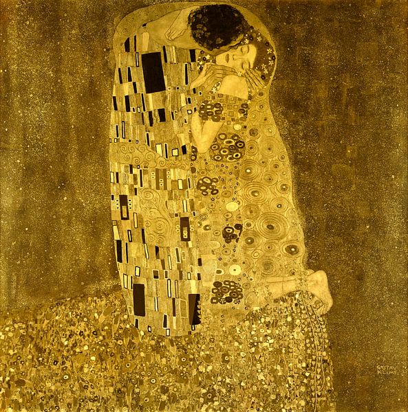 Inspiré par le Baiser de Gustav Klimt, en couleurs dorées par Dina Dankers