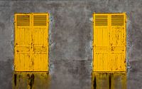 two yellow doors