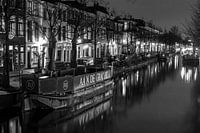 The Hague by night in Black and White
