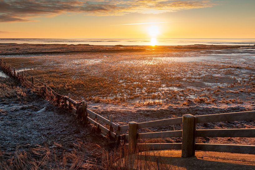 Sunrise over the Wadden Sea, a start of a beautiful winter day by Marjan Schmit Visser