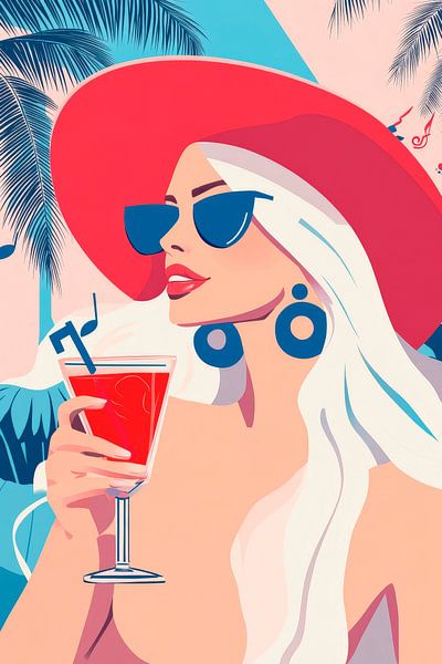 Sonnige Strandstimmung mit Cocktails und Stil von Poster Art Shop