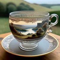Landscape in tea cup